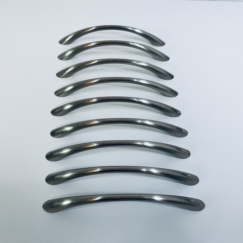 Cabinet Handles Pulls Arched 6" Brushed Satin Nickel Lot of 9