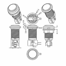 10X New 12V LED lit Arcade Push Buttons MAME Multicade For arcade Jamma game