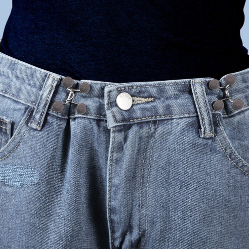4 Sets Adjustable Waist Iron Jeans Buckle 27/32mm for Clothing Skirts Coats - Picture 11 of 13