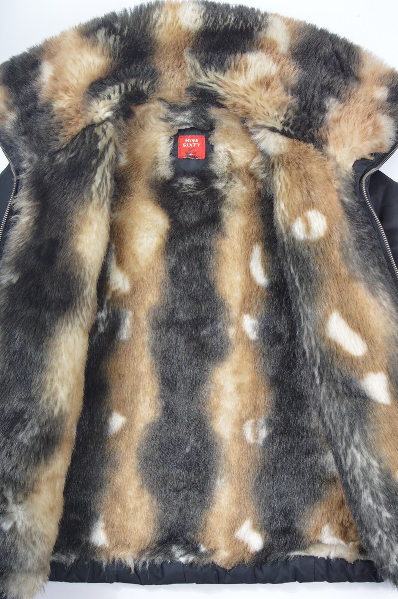 Miss Sixty Basic Italy Vintage Y2K Faux Fur Lining Jacket Size M-L