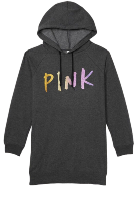 Sweatshirt Dress, Black, S - Women's Dresses - Pink