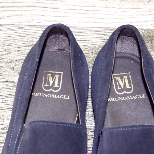 * NIB * $425 Bruno Magli NUNZIO 9.5 M Navy Suede Nordstrom * new Cedar Trees - Picture 6 of 13