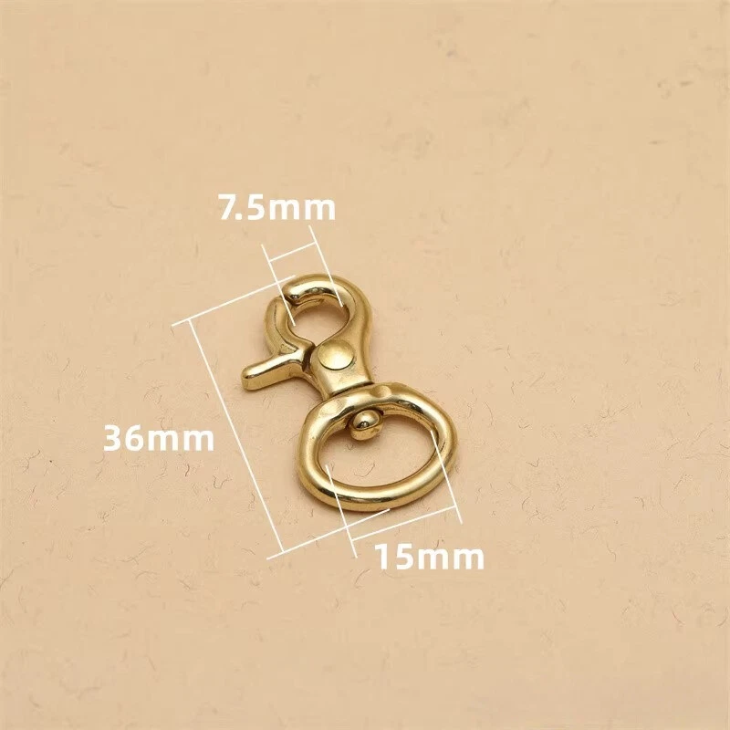 Latón Puro Pequeño Gancho Cierre Langosta Latón Llavero Accesorios Foto 4 de 4