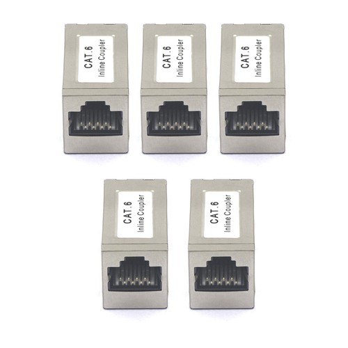 5pcs RJ45 Cat6 PoE Female to Female Coupler Shielded Ethernet Cable Extender P&P - 第 2/11 張圖片