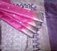 BVH WEARABLE PURE SILK Vintage Sari 5yd 22July9910 X13 624 Magenta Purple ABCKB