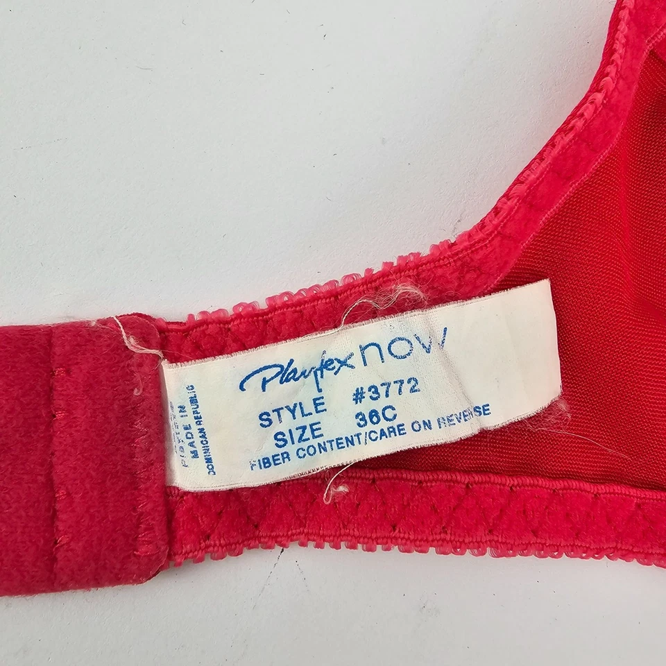 Sujetador de encaje rojo Playtex vintage inalámbrico sin relleno talla 36C usado en excelente estado Foto 2 de 4