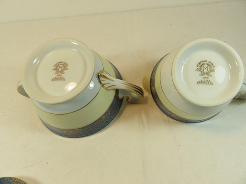 Noritake Vornay Blue 4794 Creamer Covered Sugar Bowl 1948 EUC - Picture 10 of 12