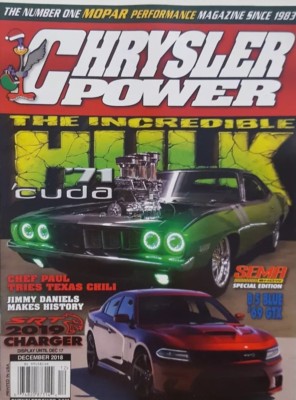 Chrysler Power December 2018 The Incredible Hulk FREE SHIPPING CB
