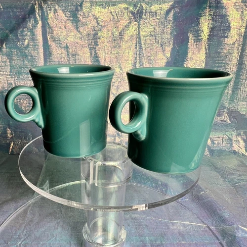 2 Fiestaware Coffee Mugs Cups Turquoise Blue-Green Fiesta