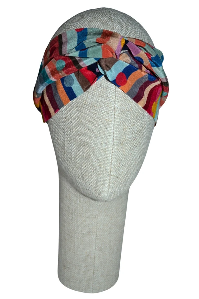 Paul Smith Mainline Femmes Signature Rayé Soie Turban Neuf - Photo 2/4