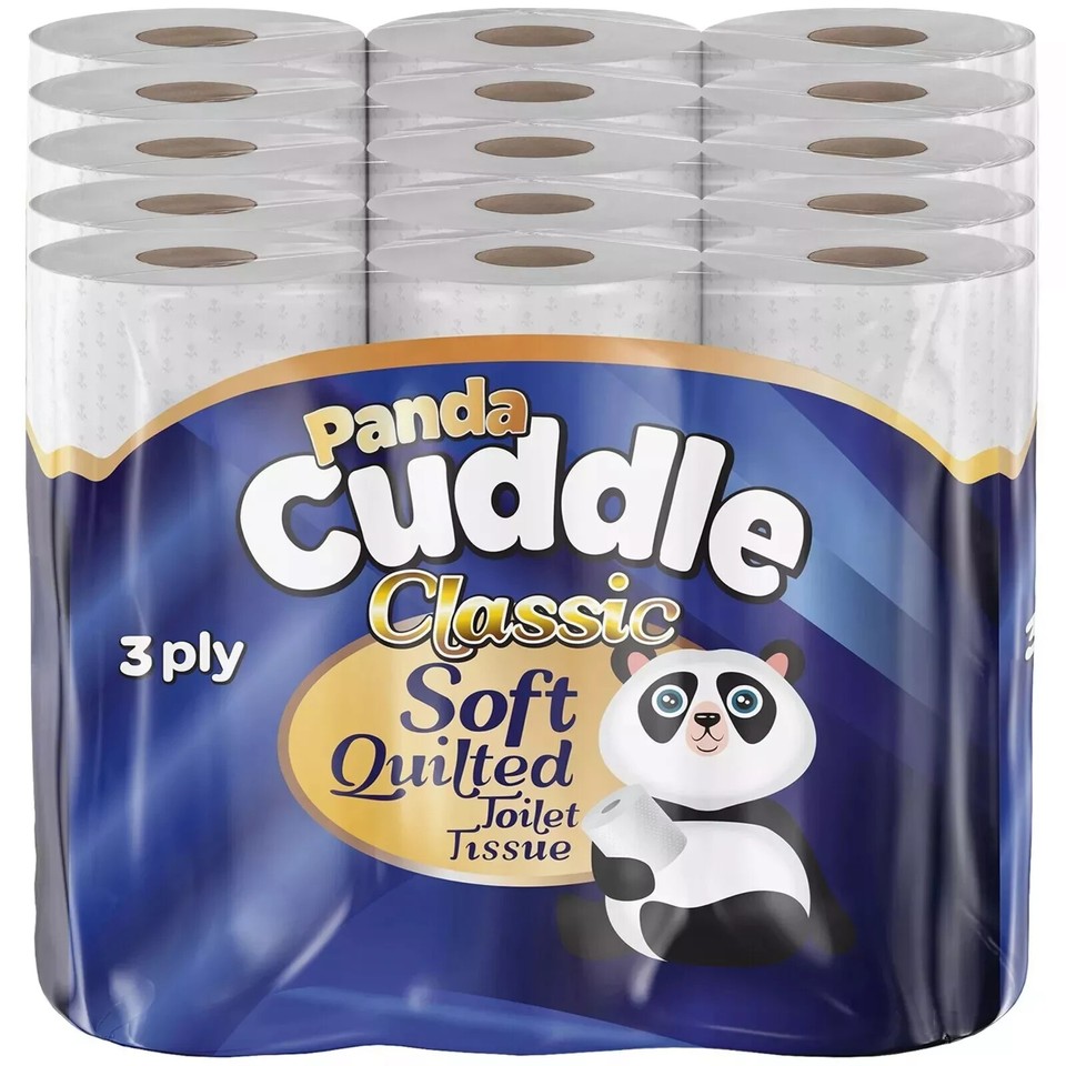 Cuddle Tissue Panda Cuddle Soft Quilted 3-Ply Toilet Paper Tissue Rolls Packs ...