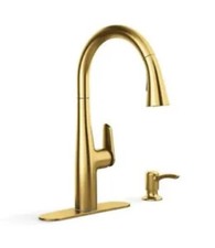Kohler Easmor Single Handle Kitchen Faucet Brushed Brass Gold R30573-SD-2MB
