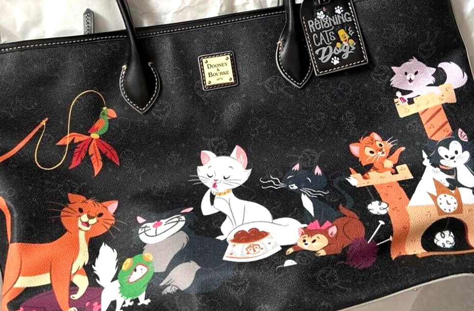Dooney Bourke I Love My Disney Cat Tote Bag Black Unused JP