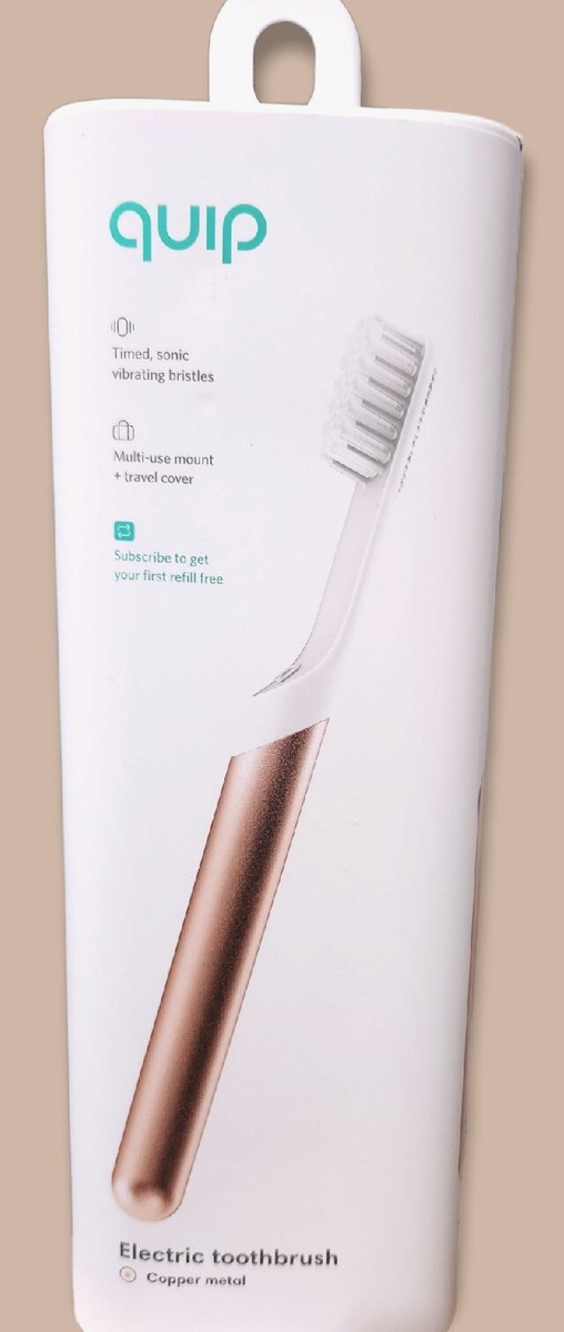 Quip Electric Toothbrush Copper Metal Sonic Vibrating Bristles New Sealed