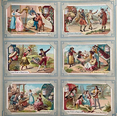6 CHROMOS LIEBIG NUMMER S481 BELGIEN MUSIKINSTRUMENTE DER WELT 1896