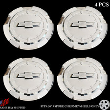 4 Pcs Wheel Center Cap For 2014-2018 Silverado Tahoe Suburban 5651 Chrome New