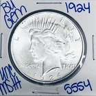 1924 BU UNCIRCULATED SILVER PEACE DOLLAR AUTHENTIC U.S. MINT FREE SHIPPING 5554