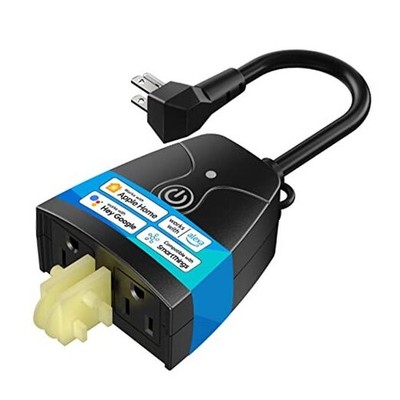 Outdoor Smart Plug Compatible with Apple HomeKit, Siri, HomeKit 2 Outlet