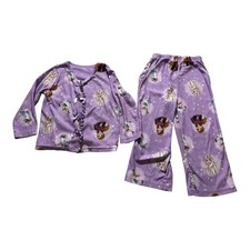 Disney Frozen 2 Button Up Pajamas Elsa Anna Size 4T Long Sleeve 2 Piece Set