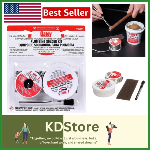Oatey Plumbing Solder & Flux Kit - 1/4 lb Lead-Free Solution for Professionals