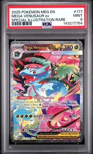 2025 Pokemon Mega Evolution #177 Mega Venusaur ex SIR PSA 9 Graded 754