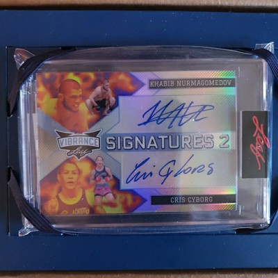 2022 Leaf Vibrance Signatures 2, Khabib Nurmagomedov And Cris Cyborg '' Crystals