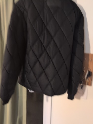 Banana Republic Men's Large Quilted Bomber Jacket Black Button Style - Picture 5 of 8