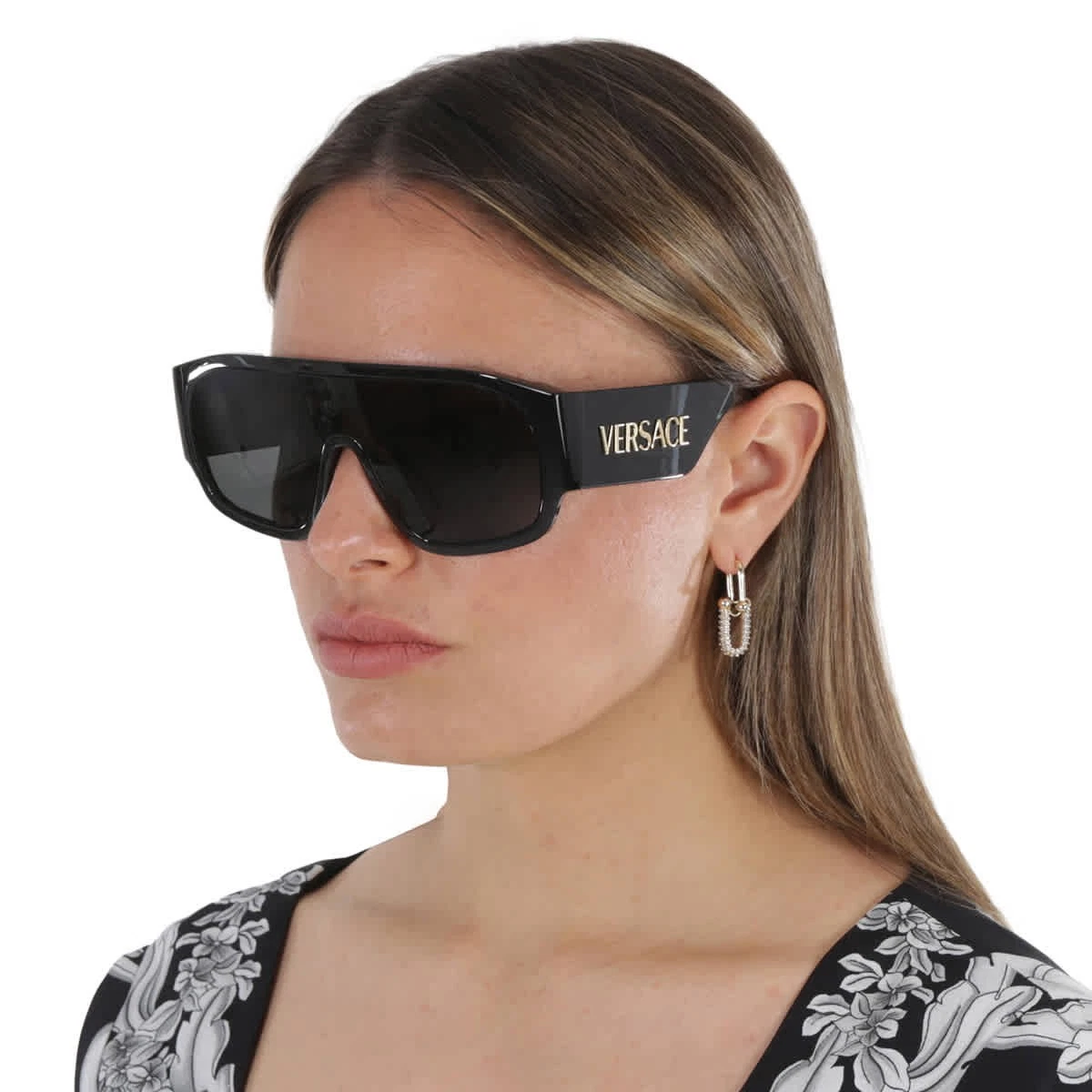 Versace Black Shield Sunglasses for Women for sale | eBay display picture 2