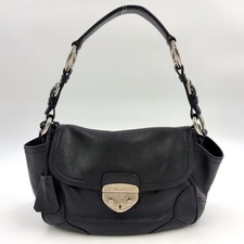 Prada Leather Triangle Logo Handbag