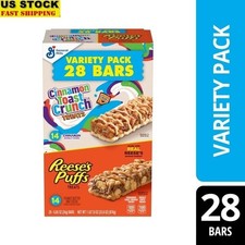 Cinnamon Toast Crunch REESE'S Puffs Cereal Treat Bars Variety Pack 28 Ct New
