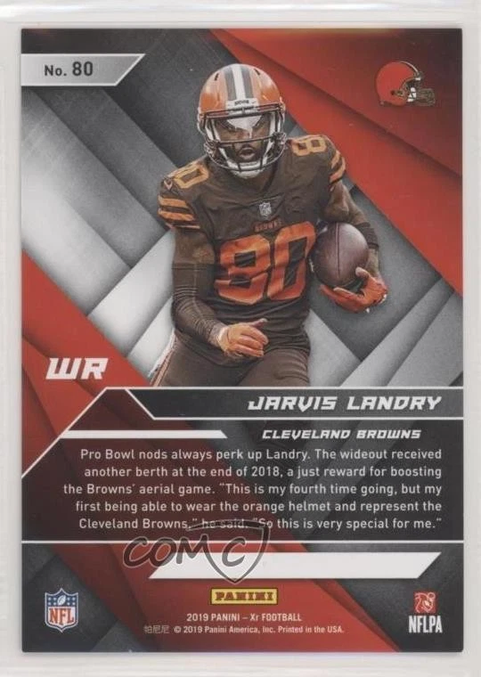 2019 Panini XR Blue /199 Jarvis Landry #80 - Image 2 of 2