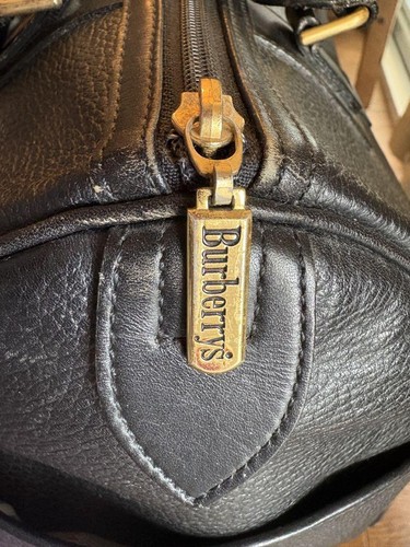 Burberry Vintage Mini Boston Bag Leather Top Handle Used - Picture 6 of 10