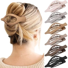 French Concord Hair Clips - 6Pcs Side Slide Matte Finish, L:4.6 IN, W:1.97IN 