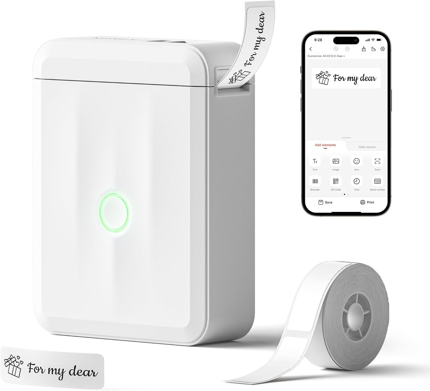 NIIMBOT D110 Label Maker Machine Portable Bluetooth Label Printer Wireless