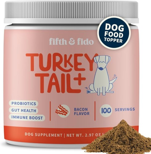 Turkey Tail Mushroom for Dogs - Probiotic Powder Fifth & Fido - Bacon BB 04/2027
