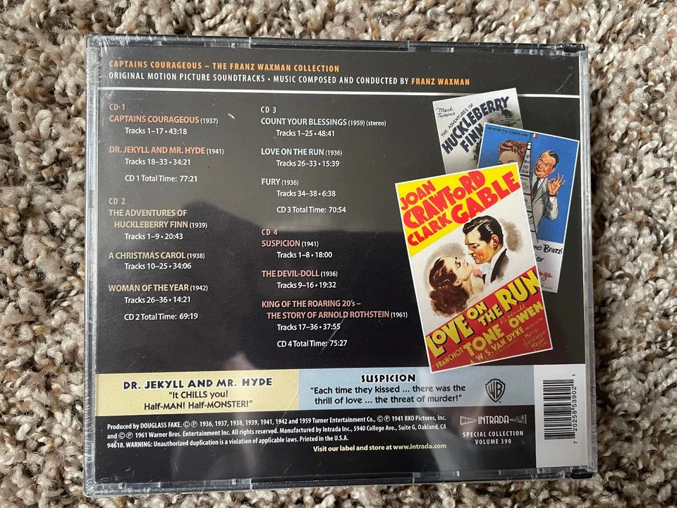 CAPTAINS COURAGEOUS: THE FRANZ WAXMAN COLLECTION Waxman LTD Intrada 4cd SEALED - Image 2 of 3