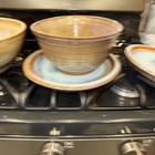 Set Of 3 Bowls 2 Plates and 2 Smaller Plates Stone Wear Signed By Russ Perfect — photo 7