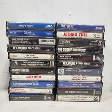 Lot 22 Classic Rock Cassette Tapes The Who Beatles Doors Eagles Dylan Neil Young