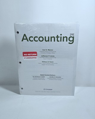 Cengage Accounting 29E Loose Leaf & CNOWv2 (2 Terms / 12 Months) Access Card