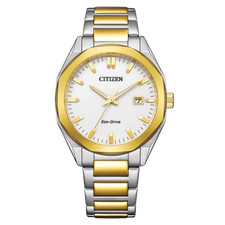 CITIZEN Unisex Armbanduhr BM7624-82A Eco-Drive 38 mm Edelstahl gold B-Ware