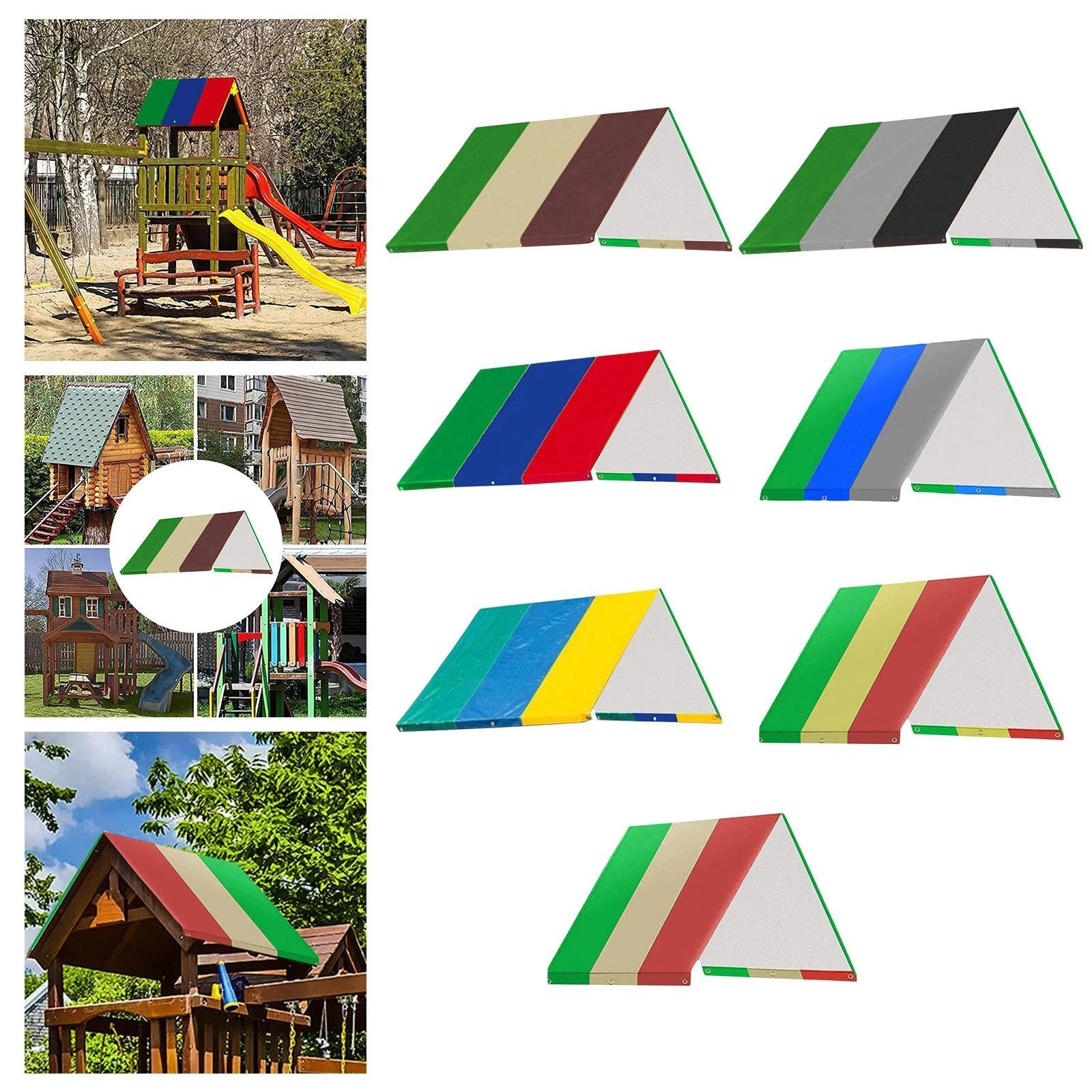 Waterproof Swing Set Replacement Tarp UV Protection Playground Roof Canopy