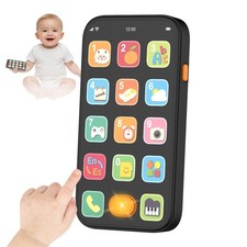 Bilingual Baby Phone Toy Phone for Toddler 1-3, Fun Early Learning Musical Ba...