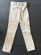 DUBLIN PULL-ON RIDING PANTS YOUTH SZ 6 SUEDE KNEE BREECHES TAN KHAKI EQUESTRIAN