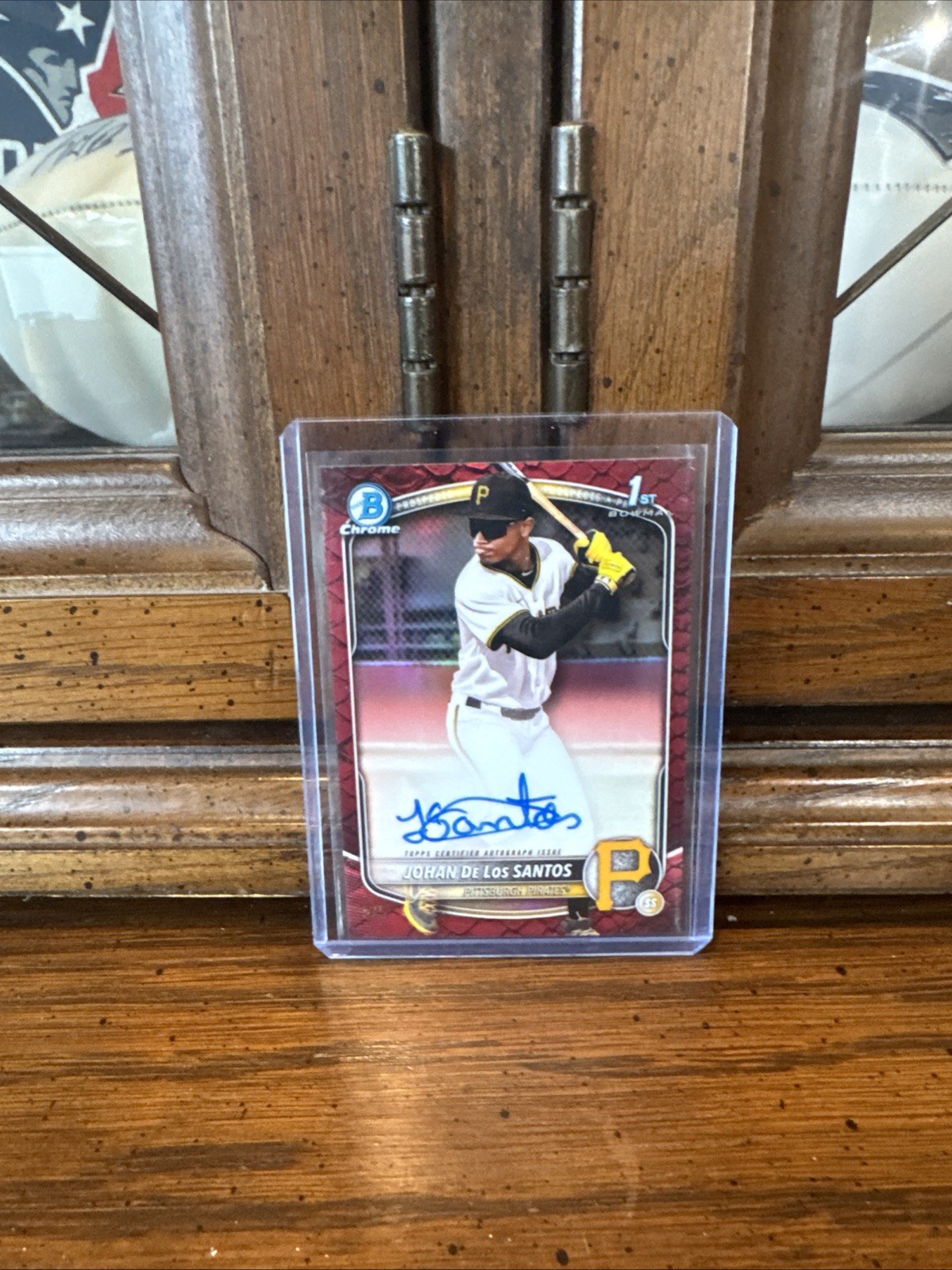RED 5/5! 2025 Bowman Chrome Johan De Los Santos 1st Bowman Auto Red Reptilian /5