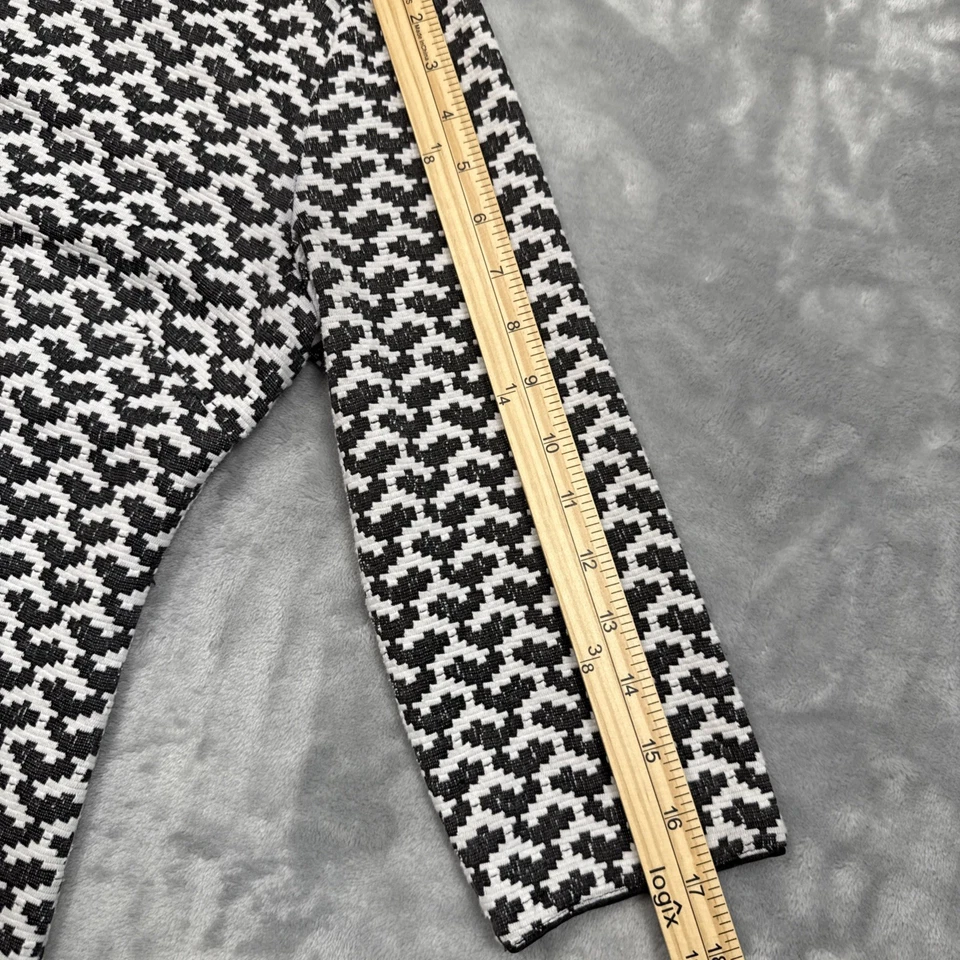 Catherine Malandrino Women’s Medium Black White Houndstooth Sheath Dress 3/4 Sle - Image 4 of 4
