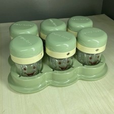 Baby Magic Bullet Replacement Containers Cups 6 With Tray Storage Date Dial