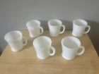 Vintage Anchor Hocking Fire King Milk Glass Coffee Soda Mug Cup White Set of 6