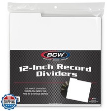 BCW 12-Inch Vinyl Record Dividers - 25 Pack  Archival Plastic fo