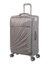 Image of IT Luggage Divinity Side Suitcase 8 Wheel Soft Case 60L 69cm Grey