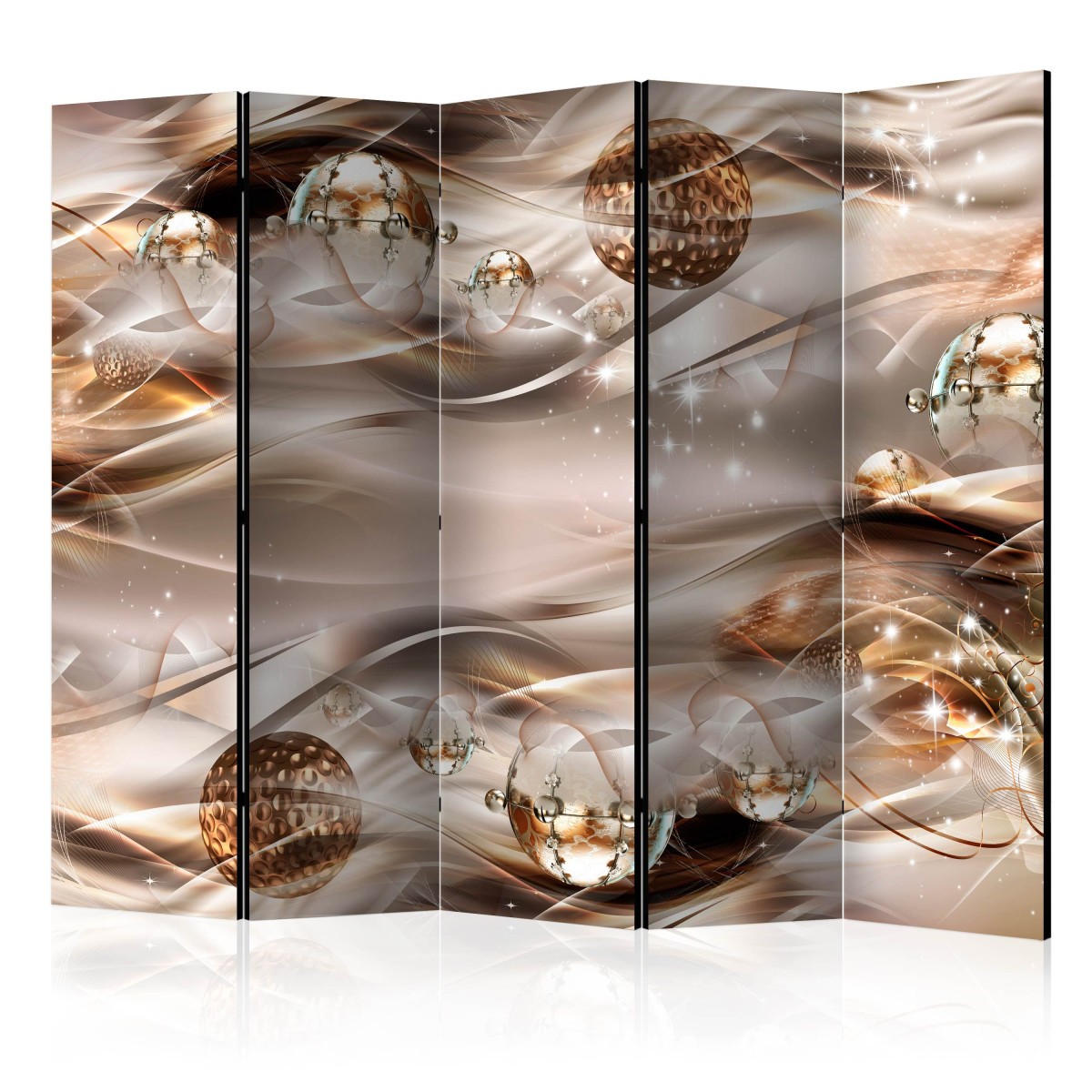 Paravent 5 volets Amber Constellation grand format 225 cm en toile premium